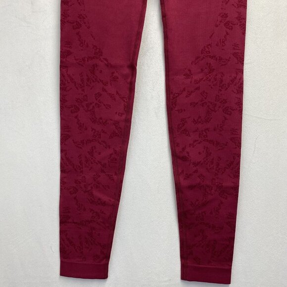 Women Mid-Rise Butt Lift Compression Yoga Leggings Large Red Tummy Control - Picture 14 of 15